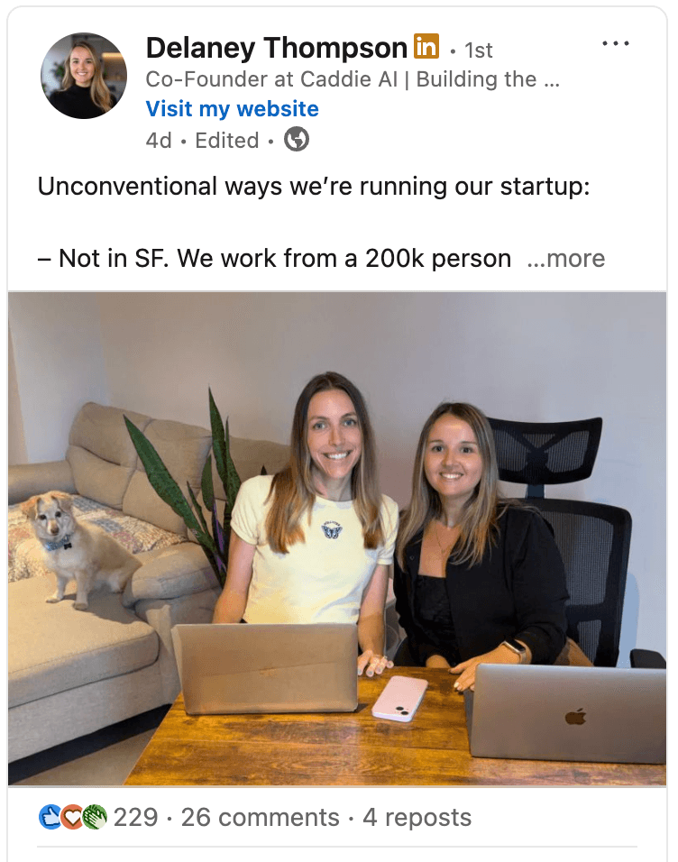 Contrarian take LinkedIn post