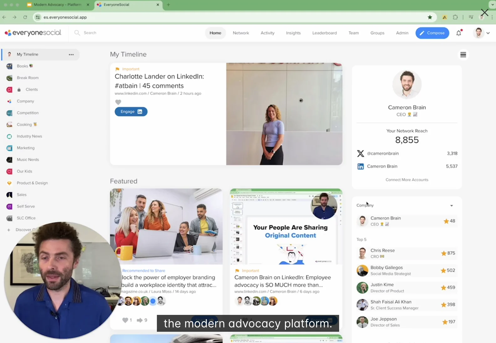 EveryoneSocial dashboard