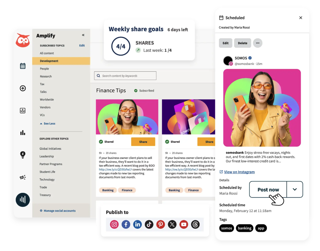Hootsuite Amplify dashboard