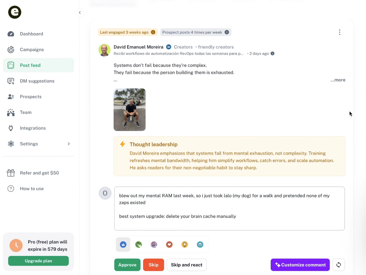Go Extrovert comment assistant