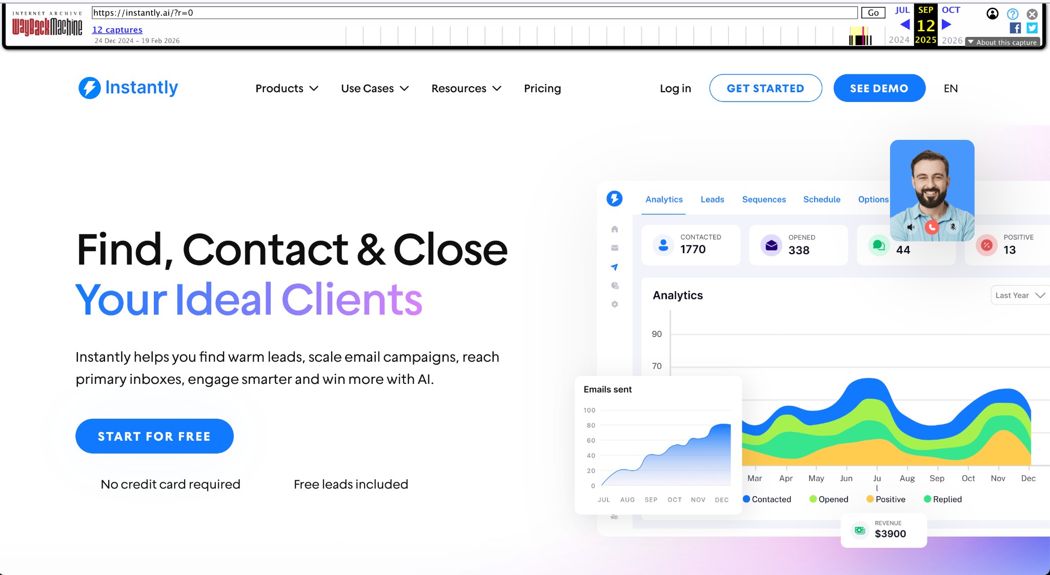 Instantly.ai 2025: Find, Contact and Close with analytics dashboard